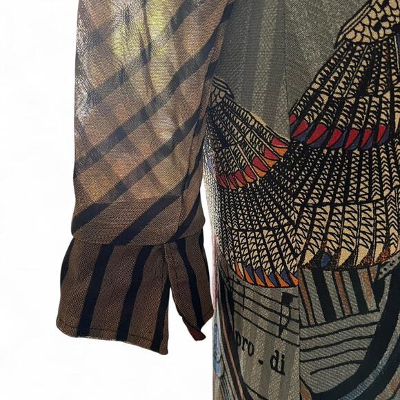 Save The Queen Midi Dress Long Sleeve Stretch Italy Boho Art Avant Grande - Picture 7 of 8